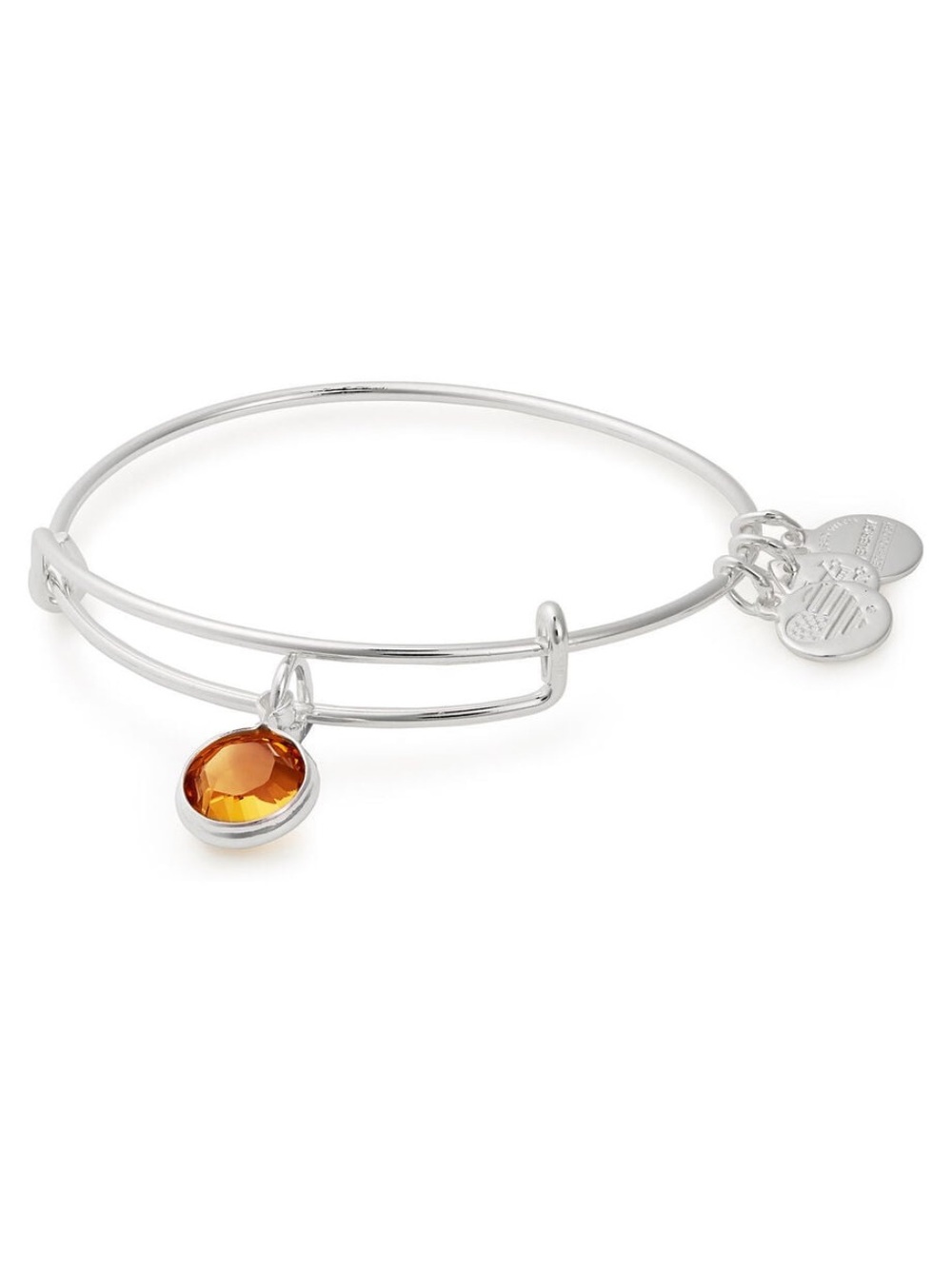 Alex and Ani November Birthstone Bangle Bracelet - Silver with Topaz Charm